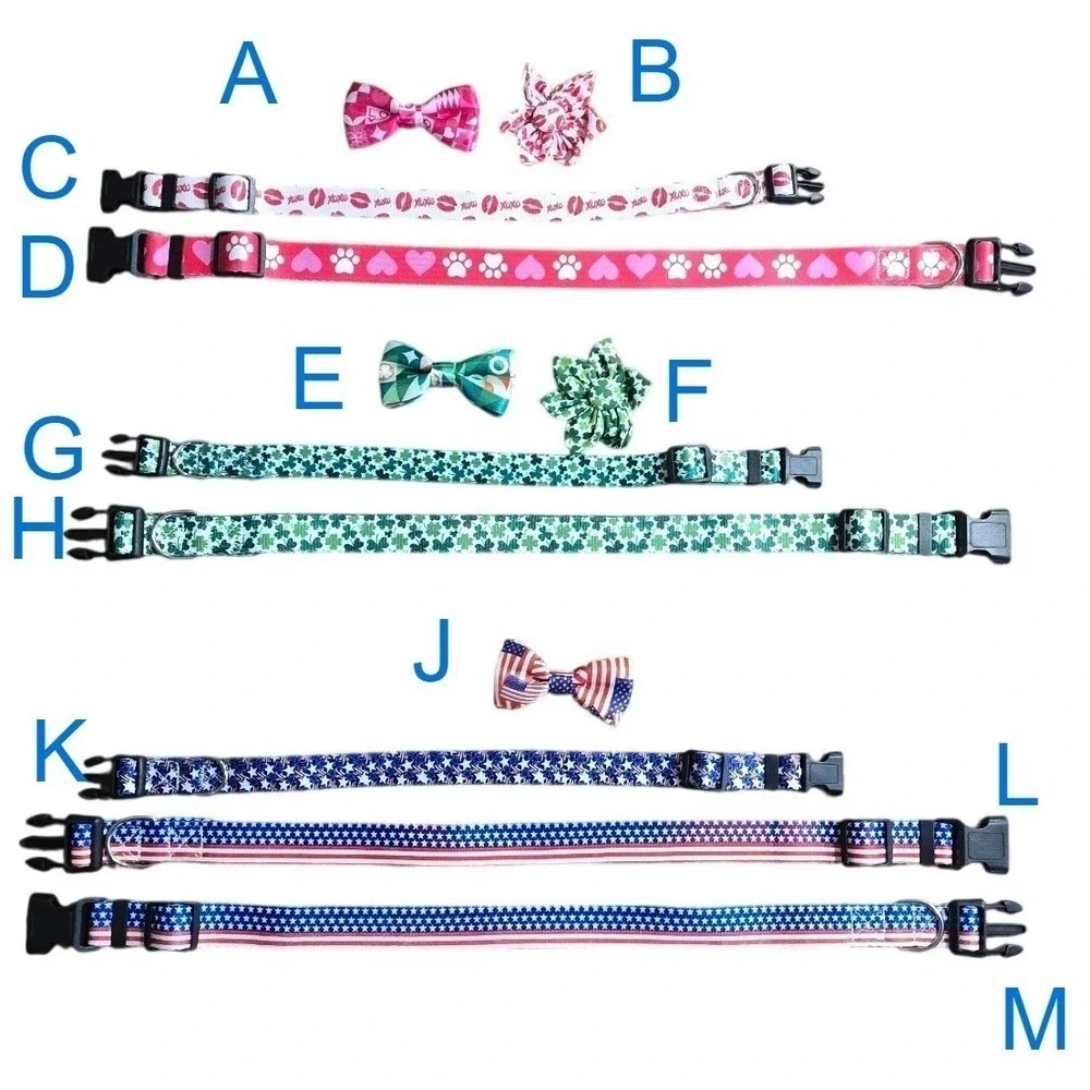 MARCH 17Th St Patricks Day shamrock clover collar bow flower create your own set